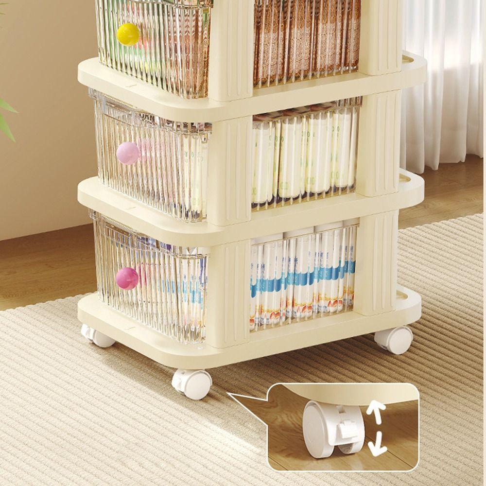 Transparent Drawer Storage Rack Trolley Style Household Storage Cabinet Trolley Storage Shelf Home