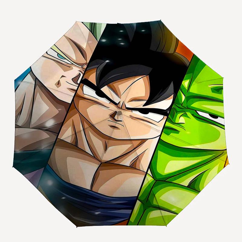 1pc Dragon Ball Z Characters Automatic Opening Folding Umbrella with 3-Fold Design, Iron Frame, Outdoor Use, Festival Gift, Suitable for Fans, Travel,