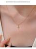 925 Sterling Silver Cross Choker Necklace with Diamonds for Women – High-End, Trendy, Versatile, and Stylish.