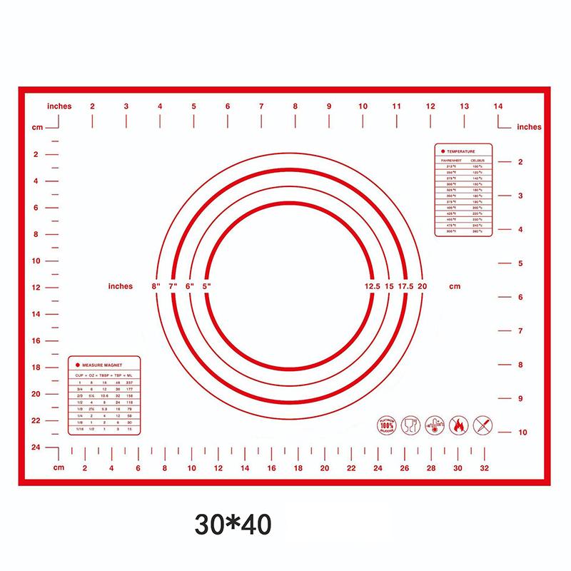 Silicone Baking Mat Pastry Mat for Rolling Out Dough Kneading Dough Mat Bakeware Rolling Dough Pad Bread Baking Accessories