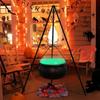 Halloween Party Large Witches Cauldron On Tripod with Lights Plastic Bowl Hocus Pocus Candy Bucket Halloween Porch Outside Decor