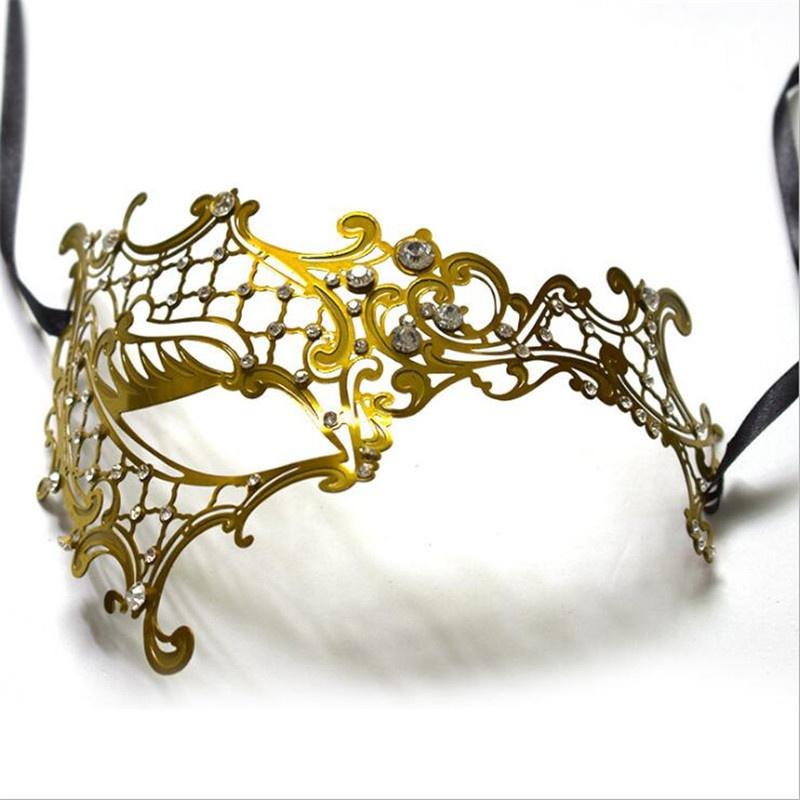 Костюм на Хеллоуин платье принцессы маска Венеция металлический горный хрусталь полумаска для лица