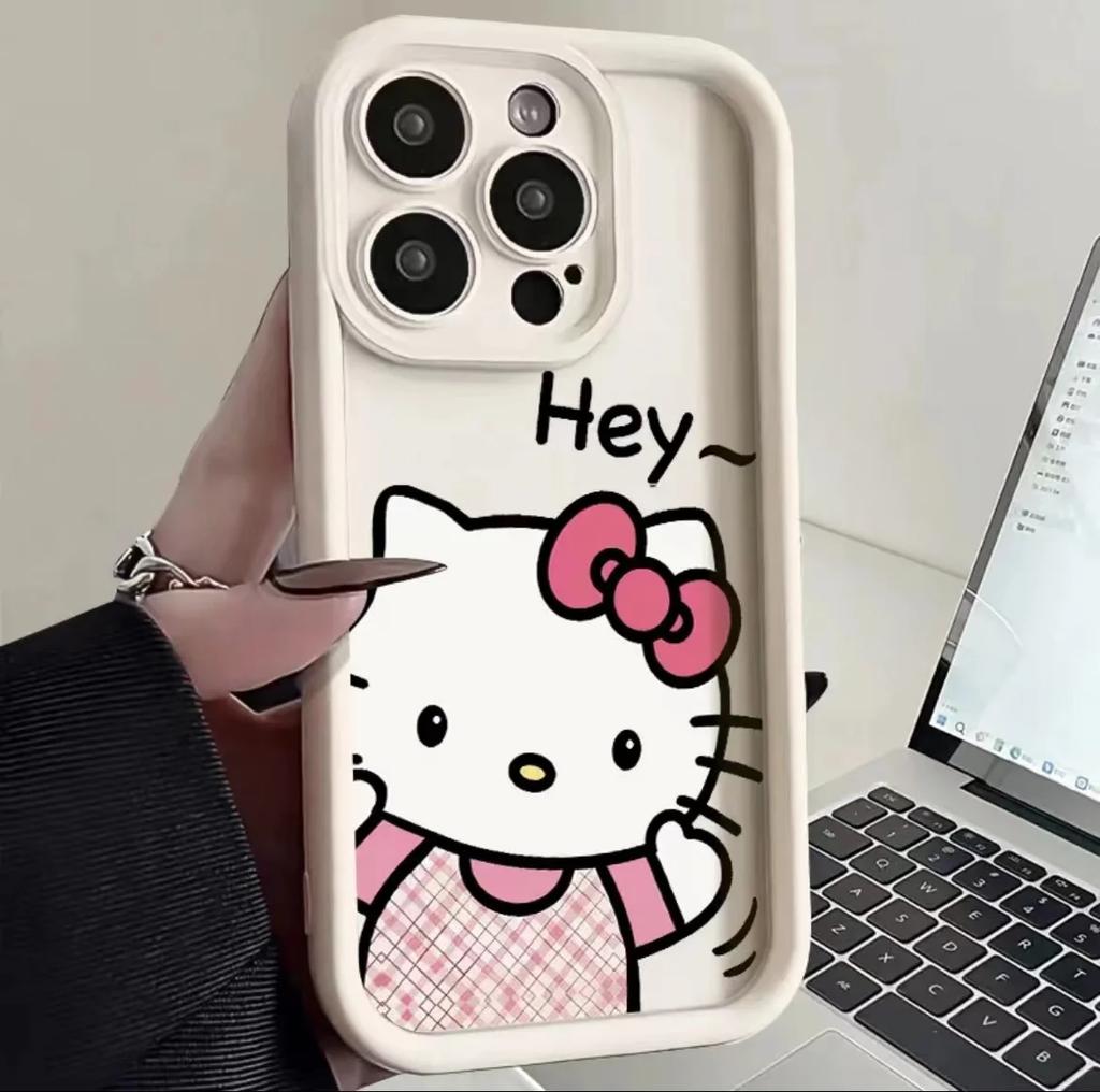Чехол для телефона Sanrio Hello Kitty для iPhone 16 15 14 13 12 11 Pro Max Mini XR XS X 7 8 Plus Мягкая задняя крышка из ТПУ