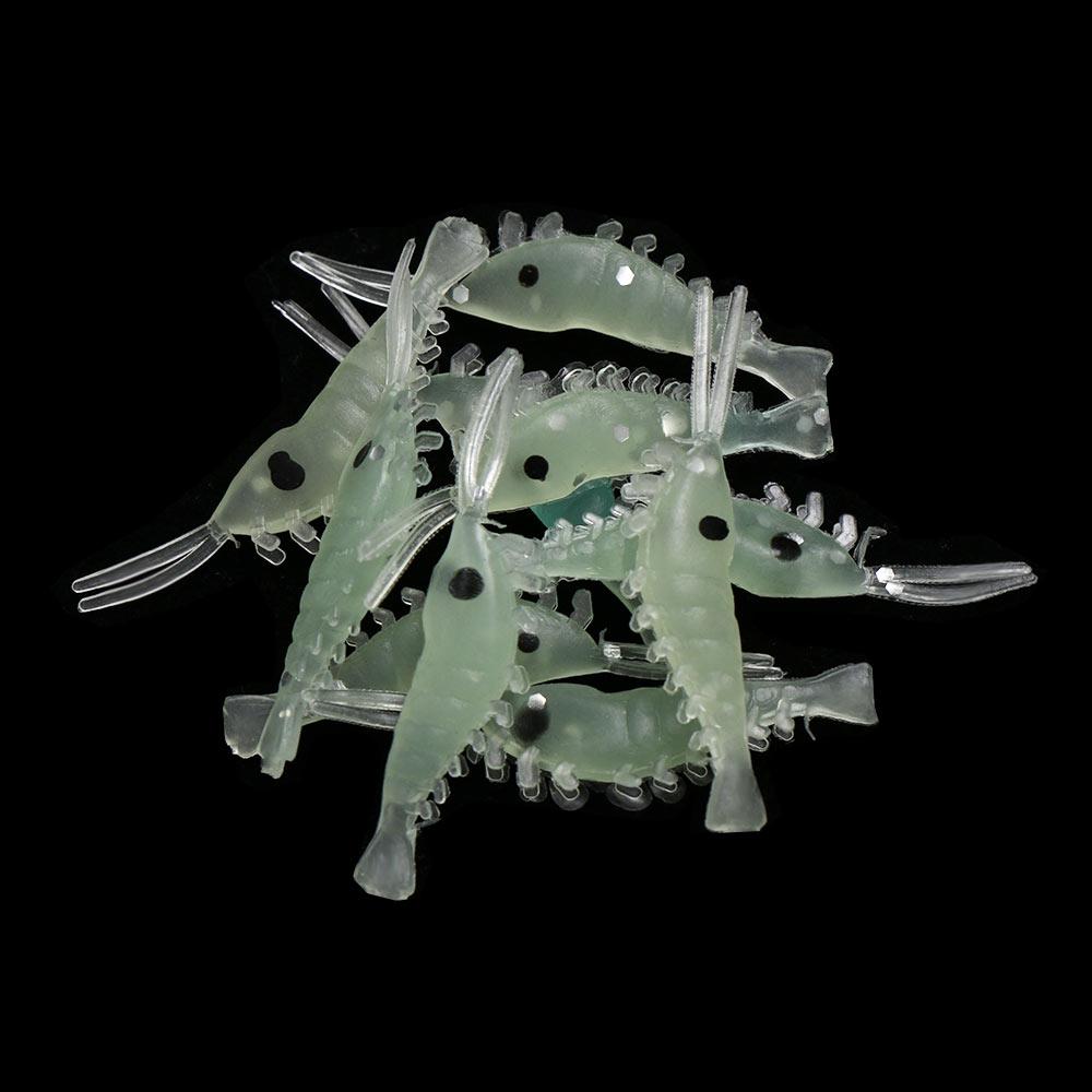 New Creative 3cm Soft Hook Worm Silicone Sea Fishing Luminous Shrimp Fishing Lures Shrimp Fake Bait