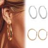 Fashion Earrings 50mm Thick Tube Big Gold Alloy Round Circle Hoop Earrings