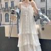Spring/Summer 2025 Women's Age-Reducing Lace Camisole Beach Dress: Fashionable Midi Length, Waist-Hugging Style