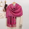 Floral Print Tassel Scarf Women Lightweight Wrap Shawl 70x175cm All-Season Versatile Accessory In Chic Elegant Style