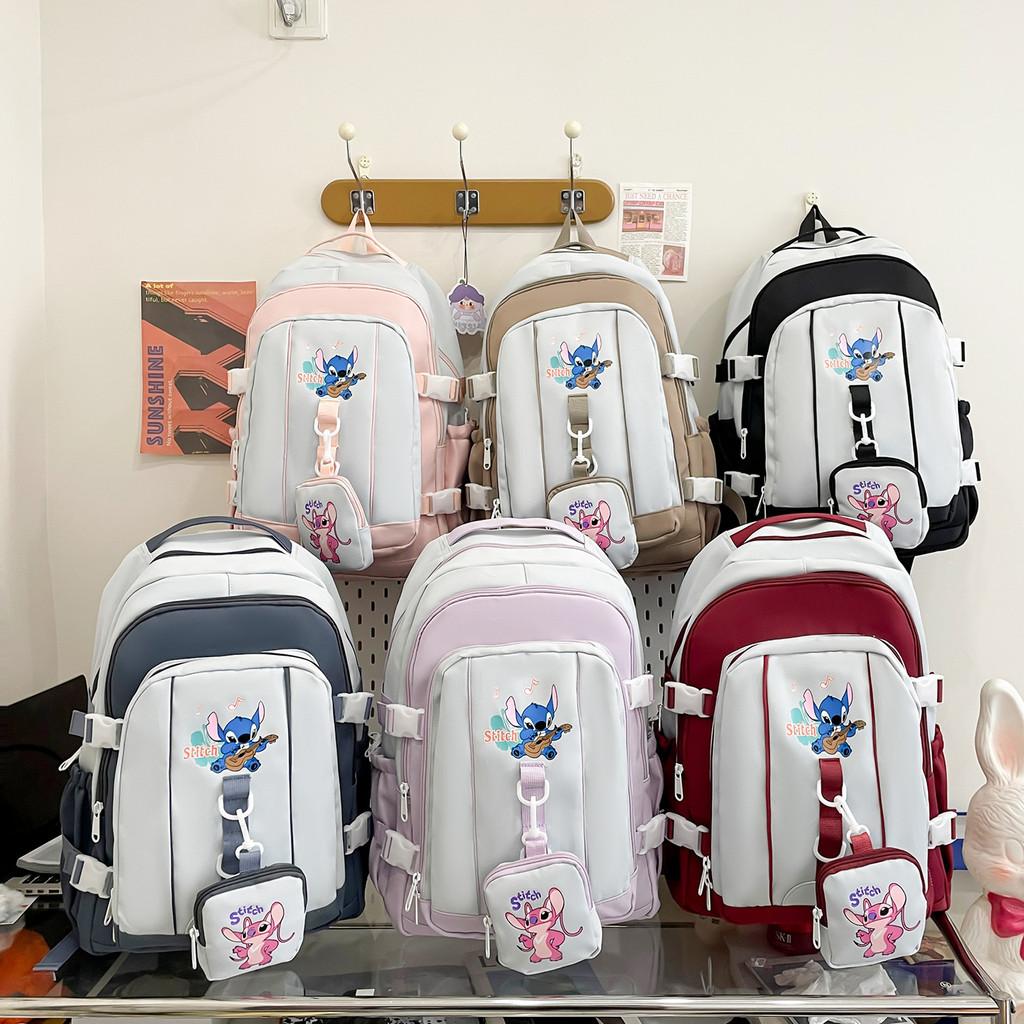 Angel Pattern Stitch School Backpack Anime Design Schoolbag Large Capacity Bag