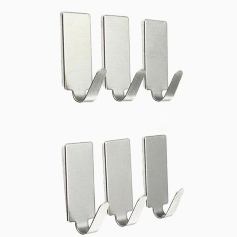 MIT 6 шт. Самоклеящийся крючок из нержавеющей стали для ванной комнаты, вешалка для полотенец на стену
