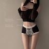 High Waisted Comfortable Hip Hugging Elastic Seamless Embroidery Flower Oversized Underwear Bare and Silky Triangle Pants
