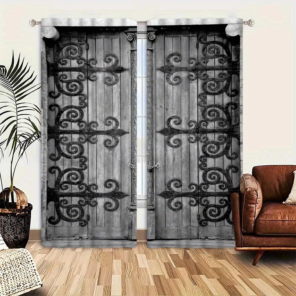 2 шт. Элегантные деревянные шторы с принтом на дверь с карманом для карниза для гостиной, спальни, кухни и кафе, декор окна смягчает вид