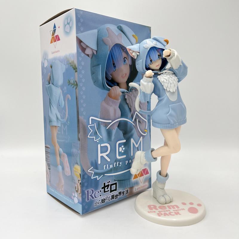 Re:ZERO Starting Life In Another World Ram/Rem Anime Girl Figure Fluffy Pack Ram/Rem Action Figure Adult Model Doll Toys