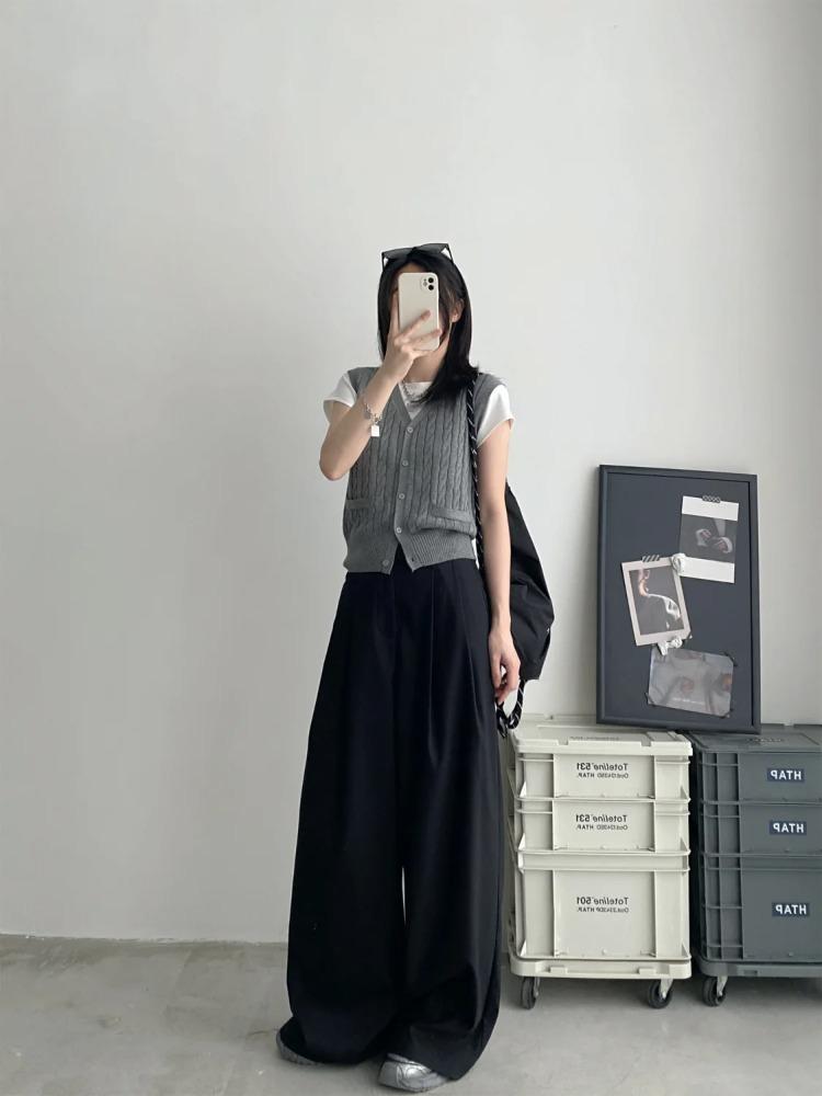 Y2k оверсайз черный костюм брюки винтажные женские мешковатые корейские модные брюки Harajuku уличная одежда в японском стиле брюки