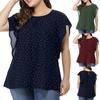 Модная женская футболка больших размеров с круглым вырезом в горошек, повседневные пуловеры, топы