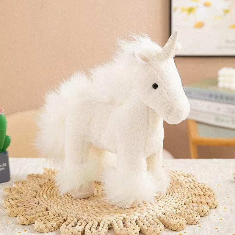 Cute Real Life Horse Unicorn Plush Dolls Stuffed Animal High Quality Realistic Pony Plush Toy Classic Birthday Gift For Children
