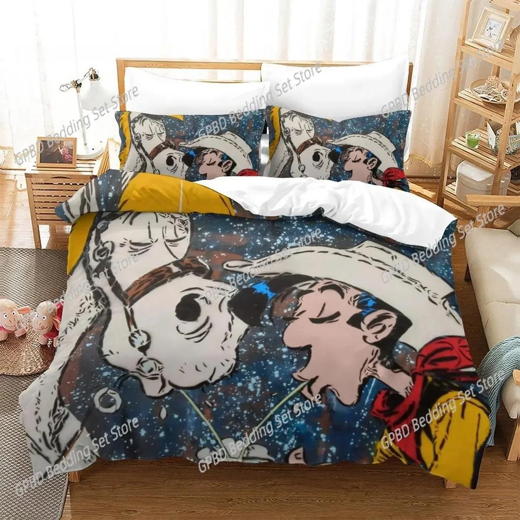 New Lucky Luke 3D NEW Duvet Cover Pillowcase Bedding Set Adult Boy Girl Bedroom Decoration Children Single Double Large