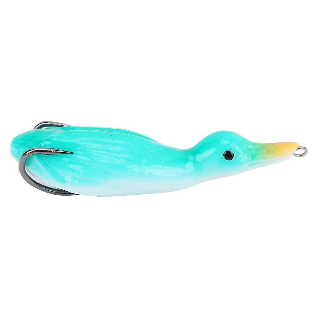 Artificial Duck Shape Fish Bait Lifelike Soft Silicone Lure Fishing Swimbait with HookGreen