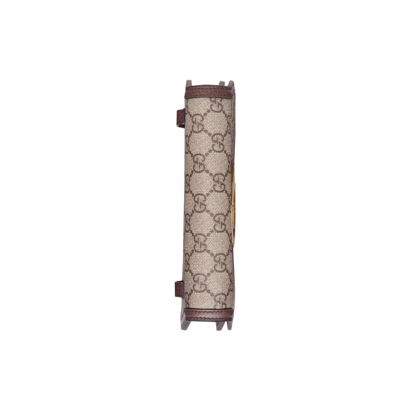 Gucci Блонди Металл Логотип Double G Съемный ремешок на запястье Золотистый тон Аксессуары Холщовая сумка-тоут Сумка на запястье Клатч Мини Мужской Черное дерево