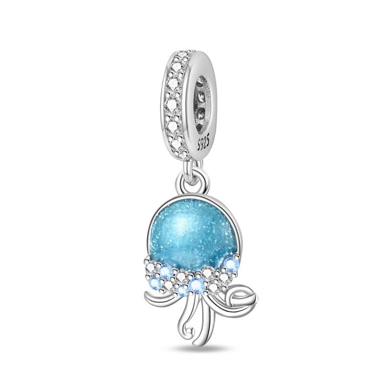 Blue Series Copper Turtle,Whale & Seahorse Dangle Charm Fits Bracelet Kids Ocean Jewelry Accessories