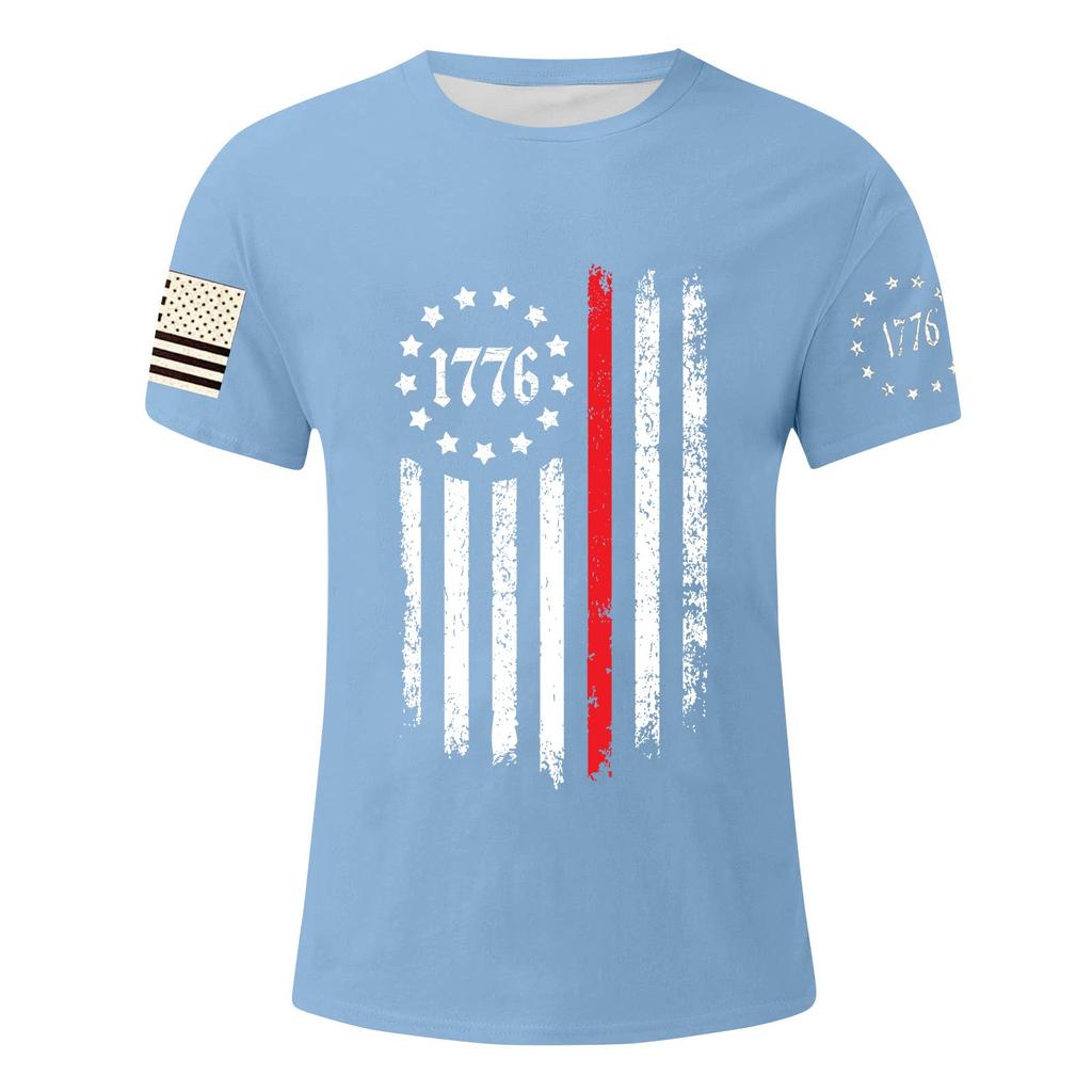 Men's Independence Day Printed T-Shirt Men's Loose Casual Short Sleeve Top