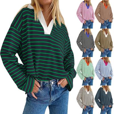 Женская повседневная цветная толстовка с V-образным вырезом и длинными рукавами, повседневный топ