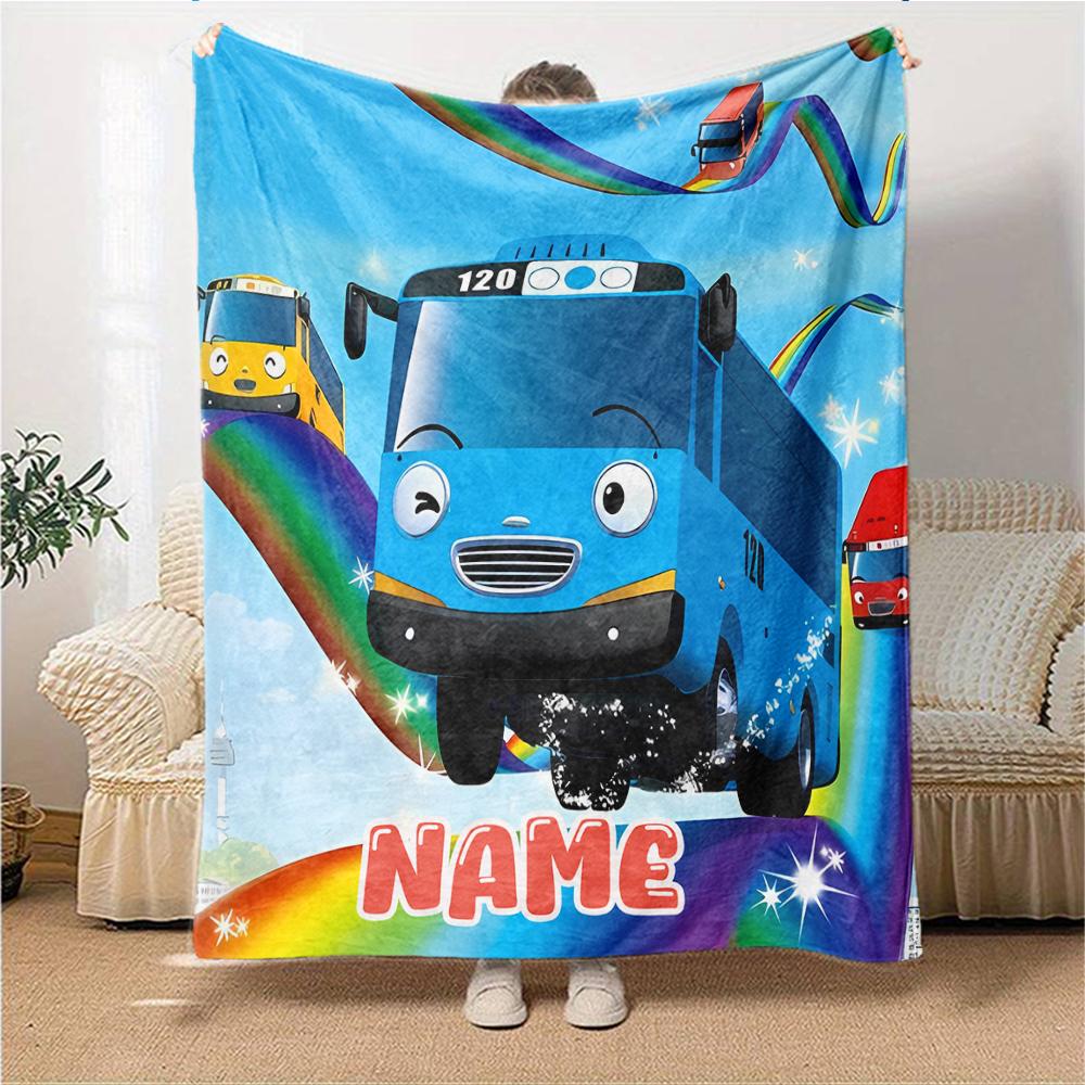 Custom Name Tayo'S Rainbow Friends Party Blanket For Couch Bed Plush Cozy Fuzzy Blanket Super Soft Warm Blankets For Fall And Winter 091648