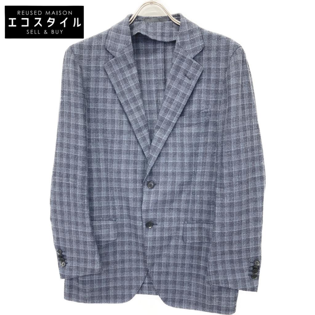 TOMORROWLAND PILGRIM [Отличное состояние] 61-07-21-07103 Шерсть Шелк Лен Корзиночная ткань Однобортный Приталенный Пиджак Пиджак 46 Темно-синийБ/у