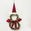 Christmas Snowman Wreath Decoration Light Up Christmas Wreath For Front Door Holiday Wreaths With Red Hat Scarf For Home Door Wall Decor