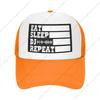 Eat Sleep Dj Repeat Mesh Cap Unisex Women Baseball Cap Funny Trucker Hat