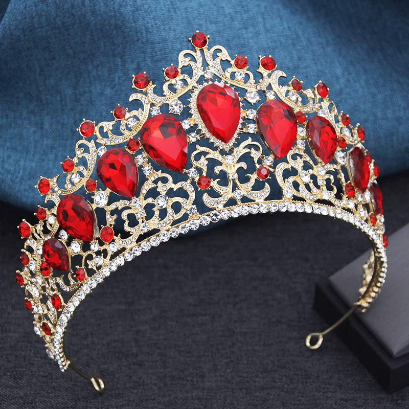 Big Crystal Bridal Crown Vintage Baroque Rhinestone Tiara Bride Headdress Wedding Party Diadem Jewelry Hair Accessories