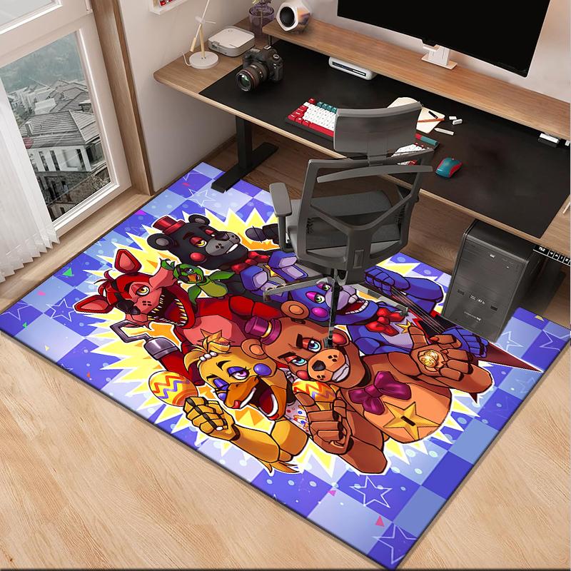 Коврик для офисного кресла с коллажем персонажей Fnaf, Игровой ковер, Подходит для прихожей, спальни, гостиной, рабочего стола, Праздничный подарок