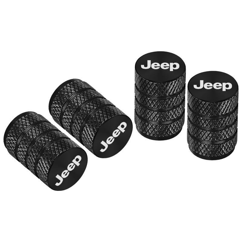 4Pcs Car Wheel Tire Valve Stem Cover Dustproof Cap Accessories For Jeep Grand Cherokee Wrangler JK Gladiator Compass Renegade MWGHF1