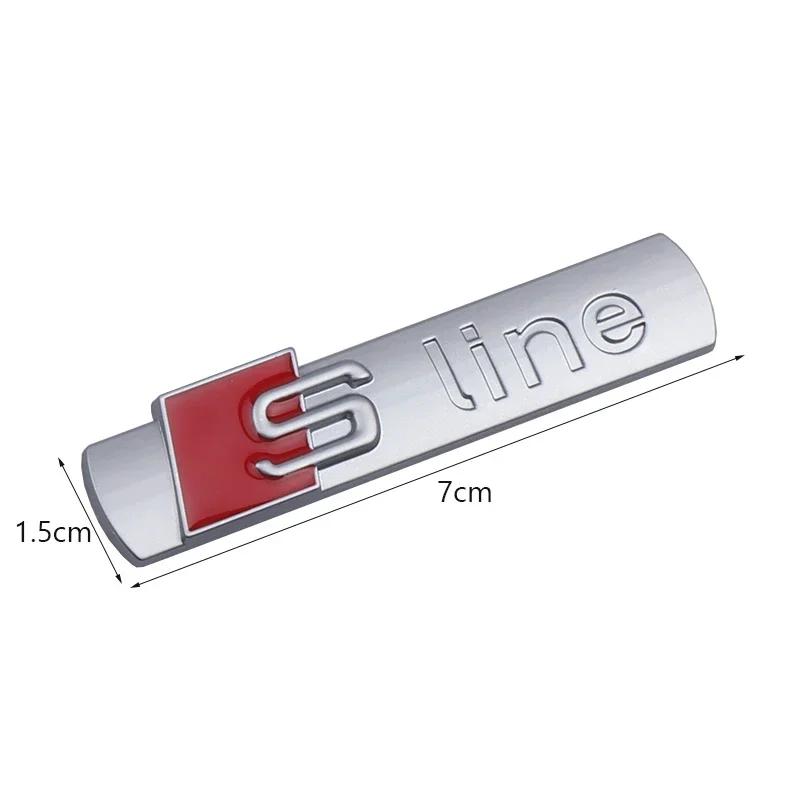 2026 Hot 1Pcs 3D Metal Car Side Emblem, S Line Style Badge Sticker For Audi A4 A3 A5 A6 A7 A8 Q3 Q5 Q7 Q8 B5 B6 B7 B8 B9 Q7 8P 8V 8L