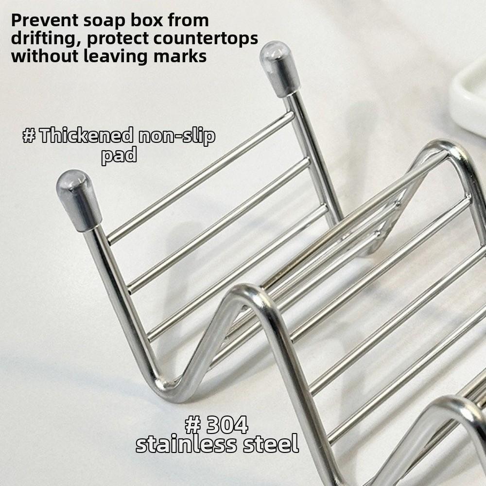 Non-slip Soap Dish Space Saving Taco Holder Multi-functional W-Shaped Soap Holder  Sink Countertop