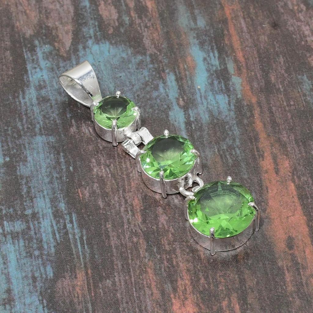Tsavorite Gemstone Handmade Solid 925 Sterling Silver Jewelry Подвеска для нее