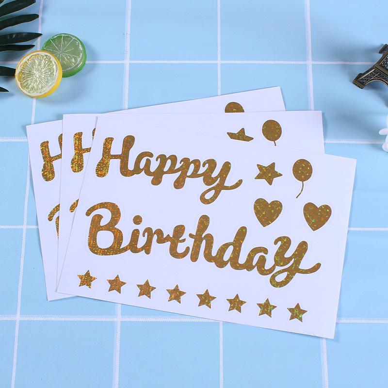 Большой размер Бронзовые буквы С Днем Рождения Наклейка Бобо Мяч Прозрачный воздушный шар Наклейка