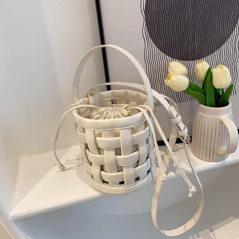 2025 Летняя новая сумка женская текстура иностранная сумка-ведро для воды тканая модная сумка через плечо женская сумка