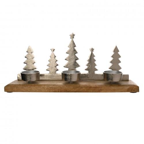 Metal and Wood 3 Tealight Holder