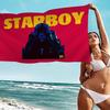 Племенной плед The Weeknd Xo из микрофибры Быстросохнущие пляжные полотенца Большой размер с принтом Супервпитывающее полотенце-плед для бассейна