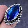 Кольцо из серебра 925 пробы с драгоценным камнем London Blue Topaz, размер 9 c2M10