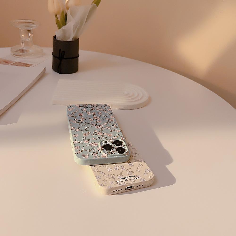 Винтажный чехол для телефона с цветочным узором и розами для iPhone 17 16 15 14 13 Pro Max, Милый блестящий противоударный чехол с цветами, Эстетичный девчачий защитный чехол для женщин