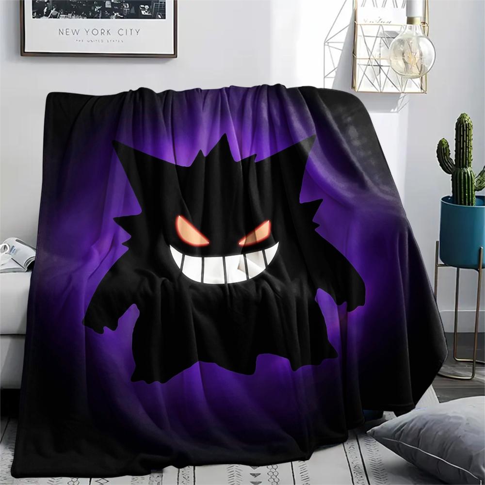 Cute Gengar Blanket, Warm Throw for Bedroom, Perfect Gift for Gengar Fans.chl