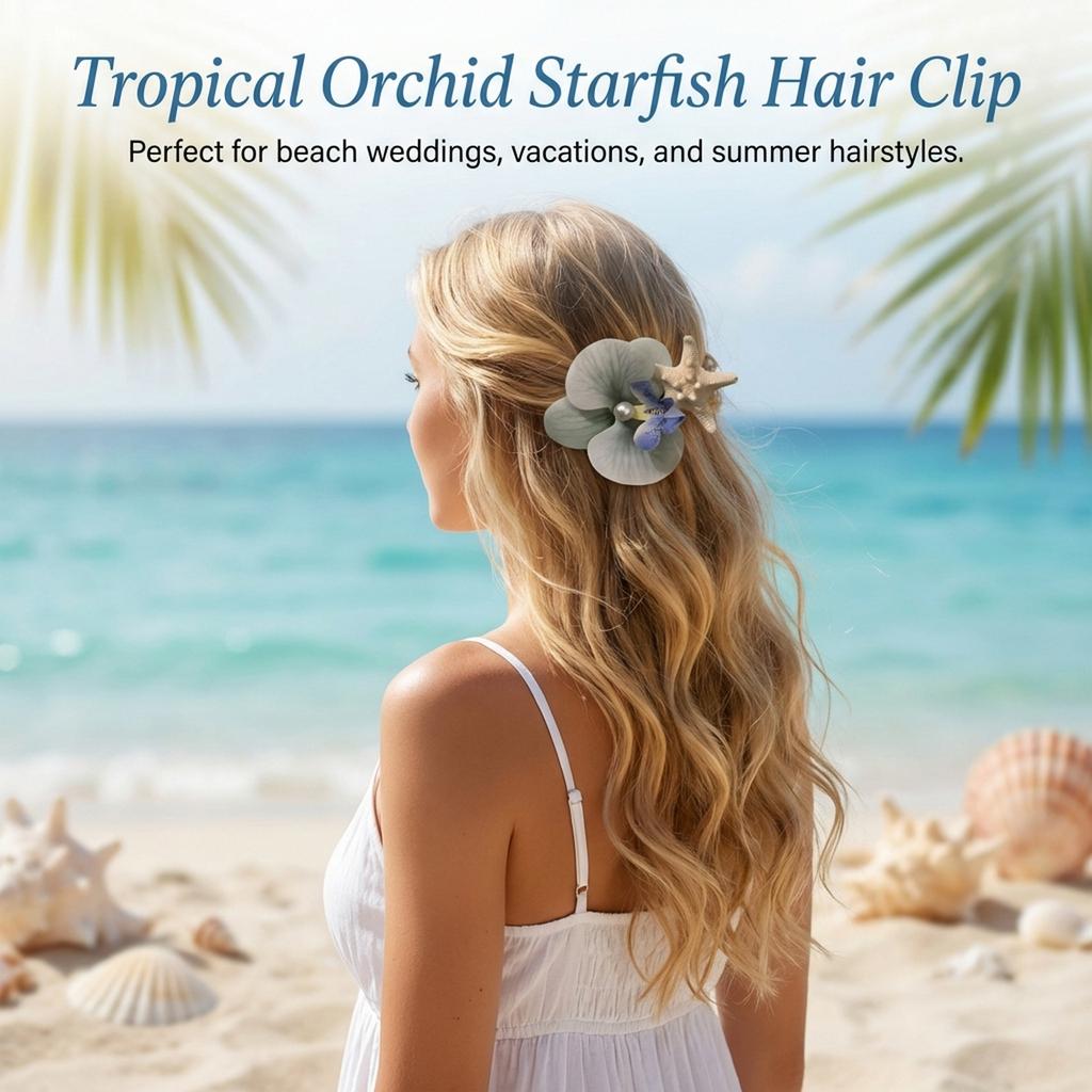 Butterfly Orchid Starfishes Hair Clip For Women Durable Lightweight Alloy Accessory