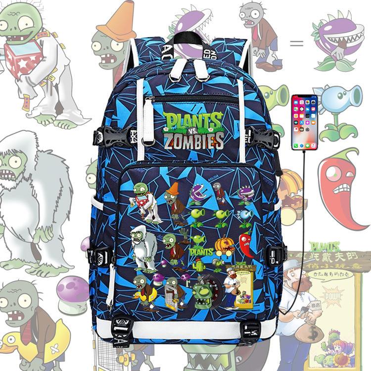 Plants vs Zombies Backpack for Boys Grades 3-6 Lightweight Waterproof School Bag with Spine Protection