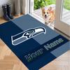 Custom Name Seattle Seahawks Crystal Velvet Floor Rug Personalized Text Soft Carpet Home Decor