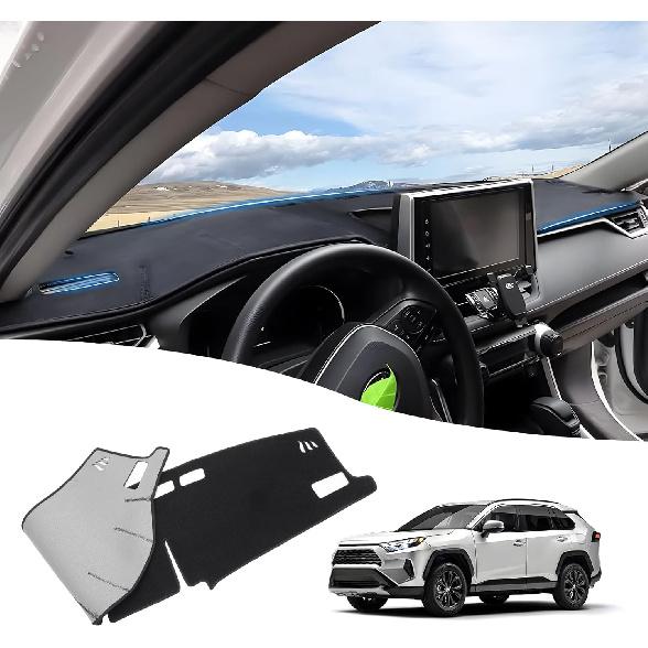 Powerty Dashboard Cover For Toyota RAV4 2025 2024 Dash Cover Carpet Sunshield Protector Velvet Without HUD(Head-Up Display)