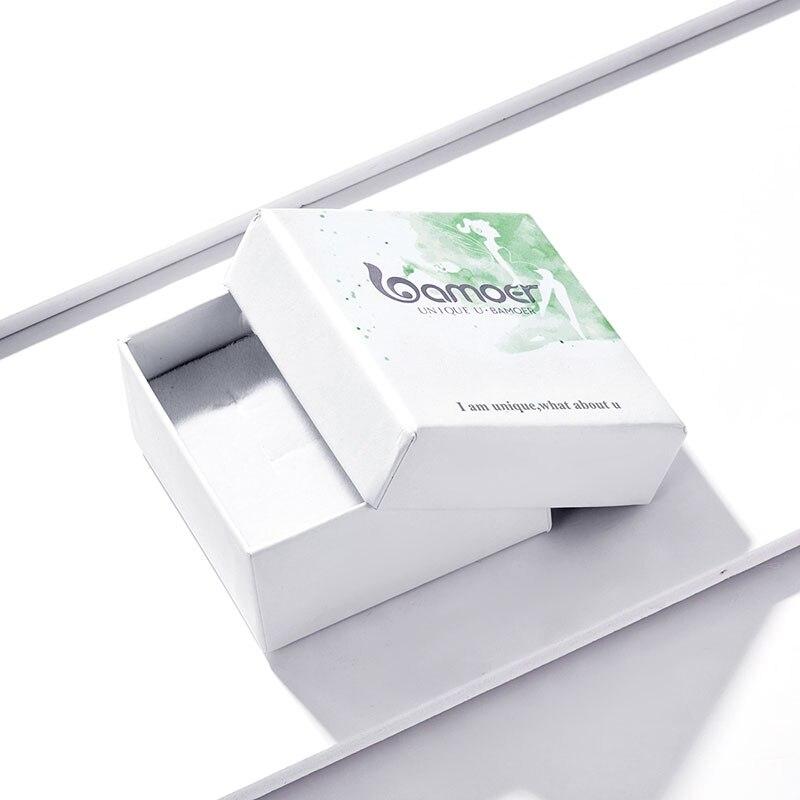 BAMOER 925 Sterling Silver Stackable Blue Turquoise Ear Buckles for Female Fashion Modern Hoop Earrings for Women Fine Jewelry