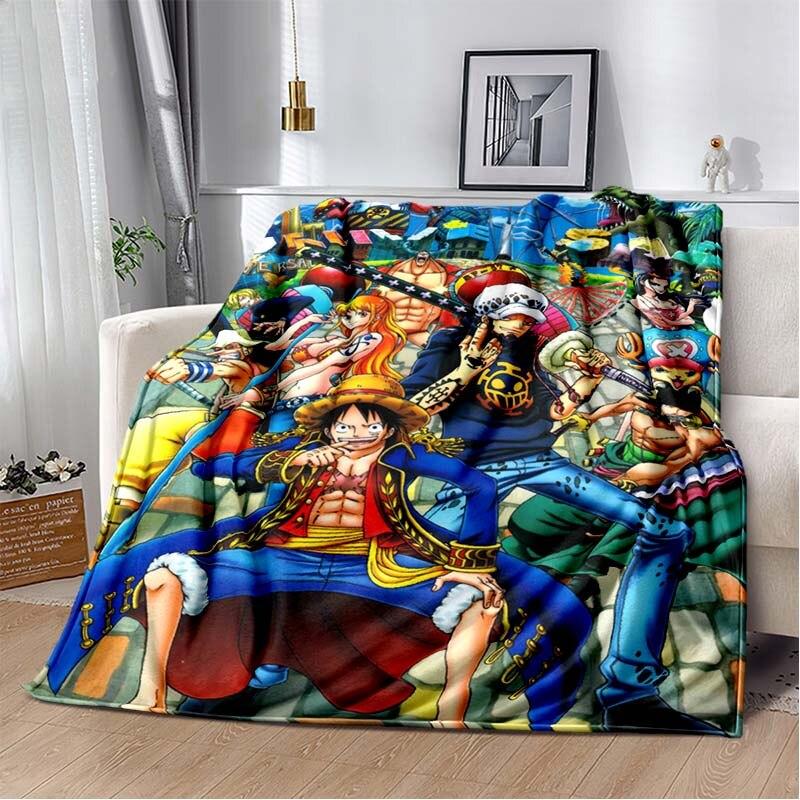 Anime One Piece 3D Printed Art Fleece Blanket for Beds Hiking Picnic Thick Quilt Fashionable Bedspread Fleece Throw Blanket