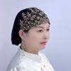 Soft Ethnic Headscarf Hat Beaded Decoration Head Wrap Cap Creative Ethnic Beaded Hat  Ladies Wear