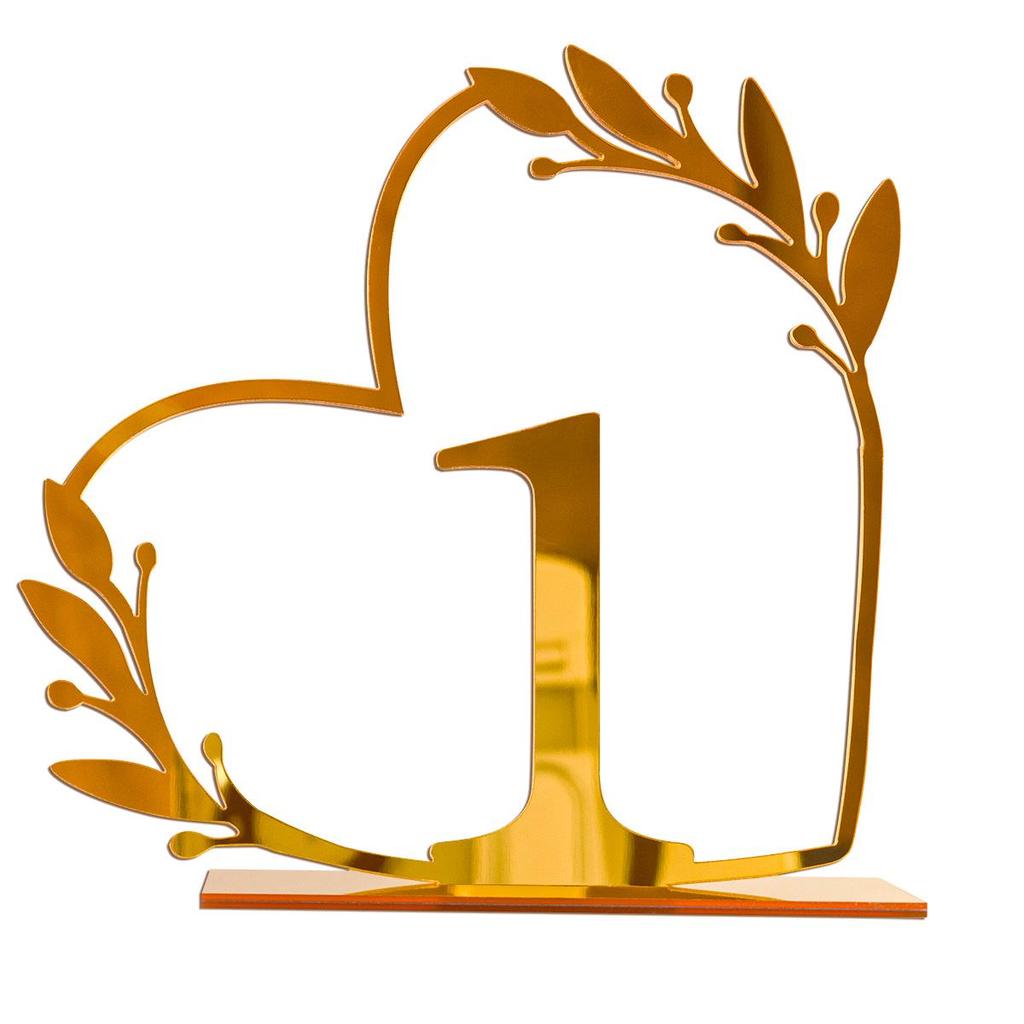 Acrylic Wedding Table Number Plate - DIY Mirror Decoration